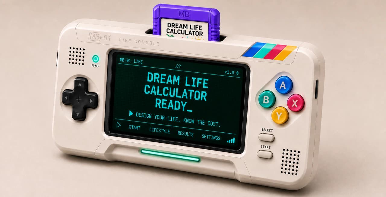 Dream Life Calculator cartridge loaded into the MB-01 Life Console